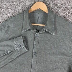 Lululemon‎ Commission Shirt Mens XL Green Long Sleeve Button Up Vented